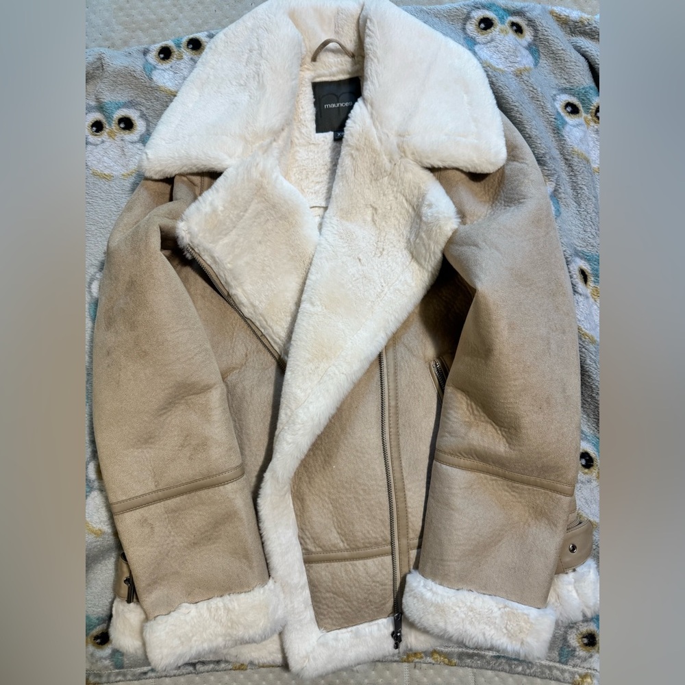 Maurice’s Faux Suede Shearling Trim Coat